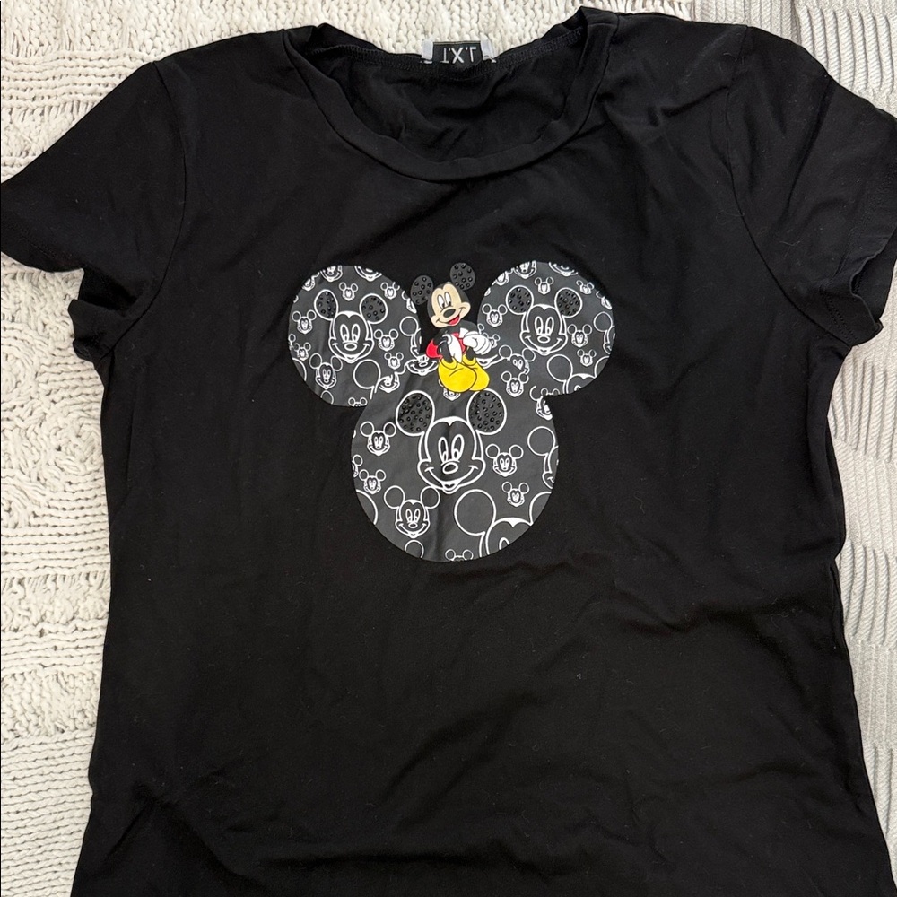 Black Mickey Mouse Short Sleeve Tee